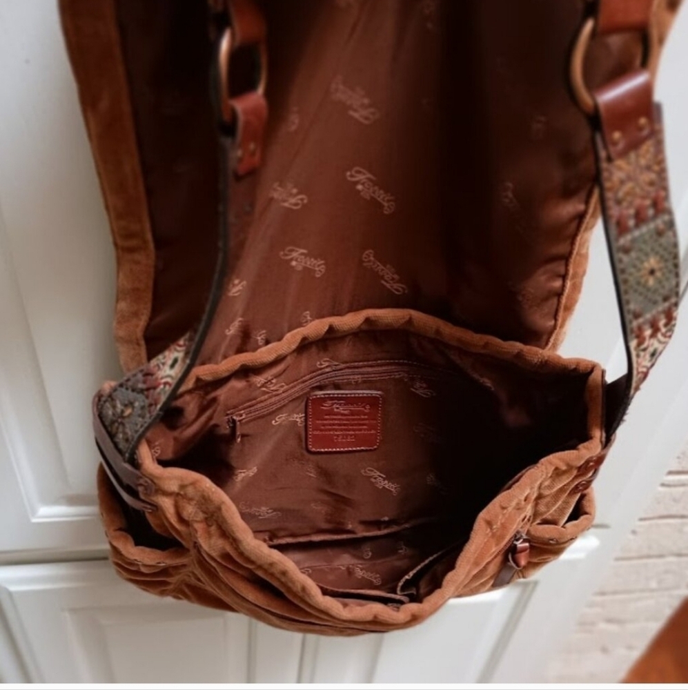 Fossil Tan Canvas and Leather Messenger Bag - Picture 3 of 14